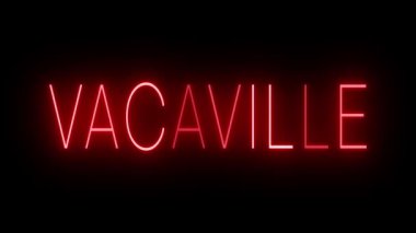 Vacaville için yanıp sönen kırmızı neon ışığı