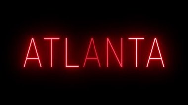 Atlanta için yanıp sönen kırmızı neon ışığı