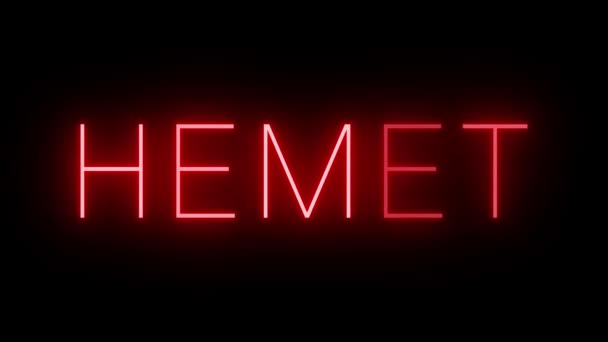 Red Flickering Blinking Animated Neon Sign Hemet — Stock Video