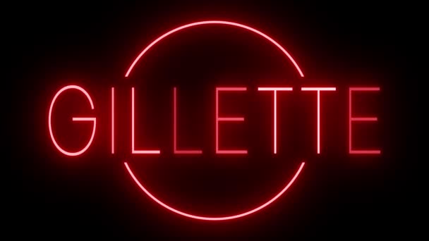 Červené Blikání Blikání Animovaného Neonu Pro Gillette — Stock video
