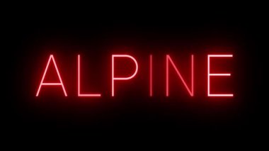 Kırmızı yanıp sönen ve yanıp sönen neon ışıkları Alp için