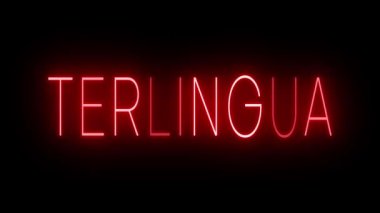Terlingua şehri için kırmızı yanıp sönen ve yanıp sönen neon ışığı