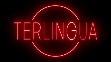 Terlingua şehri için kırmızı yanıp sönen ve yanıp sönen neon ışığı