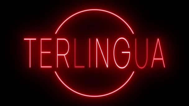 Semnul Neon Animat Roșu Care Clipește Clipește Pentru Orașul Terlingua — Videoclip de stoc