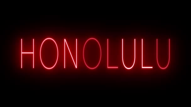 호놀룰루를위한 빨간색 깜박임과 깜박임 애니메이션 — 비디오