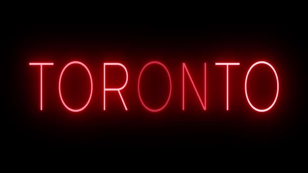 Panneau Fluo Animé Scintillant Clignotant Rouge Pour Toronto — Video