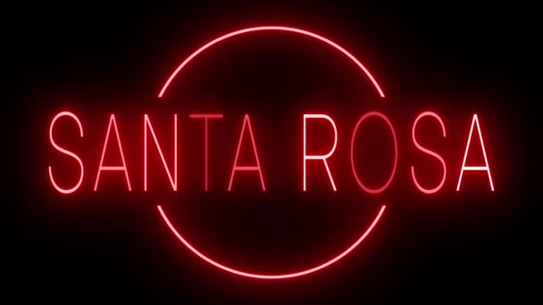 Flackernde Rote Leuchtreklame Retro Stil Vor Schwarzem Hintergrund Für Santa — Stockvideo