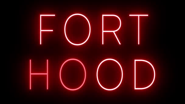 Fort Hood Için Siyah Bir Arkaplan Üzerinde Parlayan Yanıp Sönen — Stok video