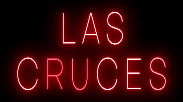 Las Cruces Için Siyah Arkaplan Üzerinde Parlayan Yanıp Sönen Kırmızı — Stok video
