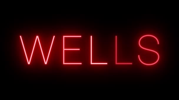 Wells Için Siyah Bir Arkaplan Üzerinde Parlayan Yanıp Sönen Kırmızı — Stok video