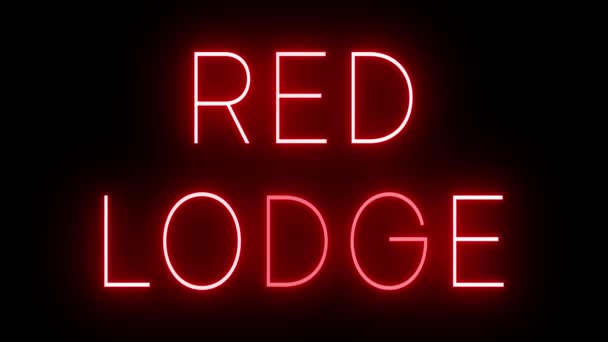 Kırmızı Yanıp Sönen Retro Tarzı Neon Işığı Red Konaklama Için — Stok video