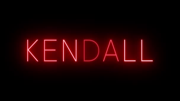 Kendall Için Siyah Bir Arkaplan Üzerinde Parlayan Yanıp Sönen Kırmızı — Stok video