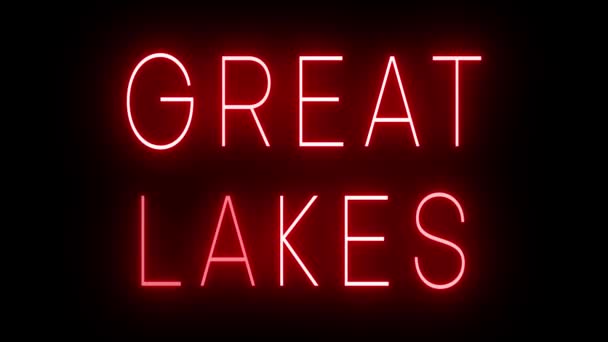 Great Great Lakes Için Siyah Bir Zemin Üzerinde Parlayan Yanıp — Stok video