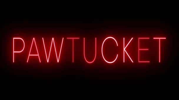 Pawtucket에 배경에 빛나는 빨간색 복고풍 스타일 기호를 뒤집어 — 비디오
