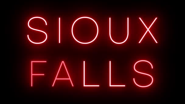 Flickering Rosso Stile Retrò Neon Segno Incandescente Contro Uno Sfondo — Video Stock