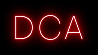 DEL Delhi Uluslararası Havalimanı için üç harfli tanımlayıcı ile kırmızı retro neon tabela