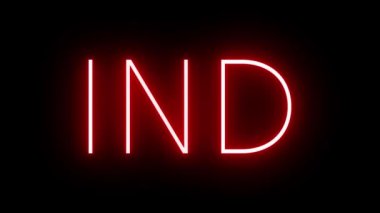 IND Indianapolis Uluslararası Havalimanı için üç harfli tanımlayıcı ile kırmızı retro neon tabela