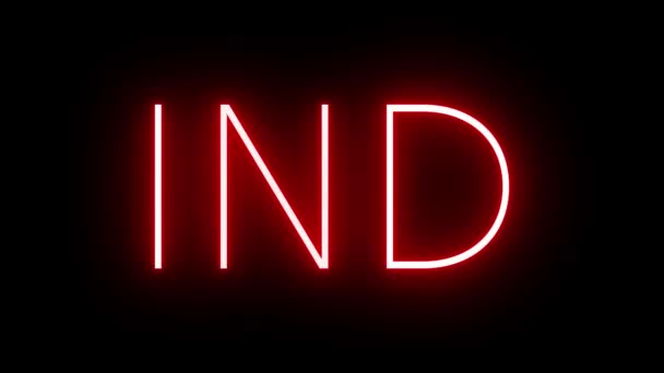 Rød Retro Neon Skilt Med Tre Bogstaver Identifikator Ind Indianapolis – Stock-video