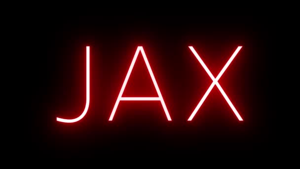 Красный Ретро Неоновый Знак Трехбуквенным Обозначением Международного Аэропорта Jax Jacksonville — стоковое видео