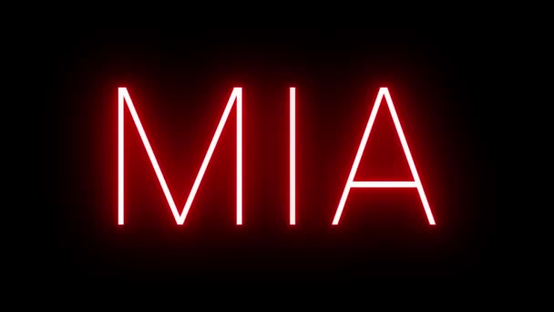 마이애미 공항에 식별자와 빛나는 복고풍 표지판 깜박임 — 비디오