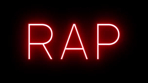Świecący Migający Czerwony Neon Retro Trzyliterowym Identyfikatorem Dla Lotniska Rapid — Wideo stockowe