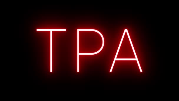 Rood Retro Neon Bord Met Drieletterige Identificator Voor Tpa Tampa — Stockvideo