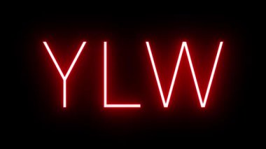 YWL Kelowna Havaalanı için üç harfli tanımlayıcı içeren kırmızı retro neon tabela