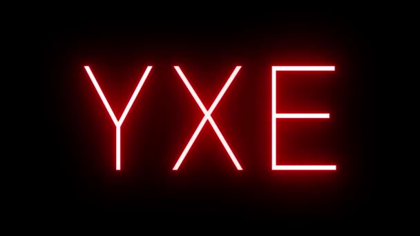 Κόκκινο Ρετρό Νέον Σήμα Αναγνωριστικό Τριών Γραμμάτων Για Yxe Saskatoon — Αρχείο Βίντεο