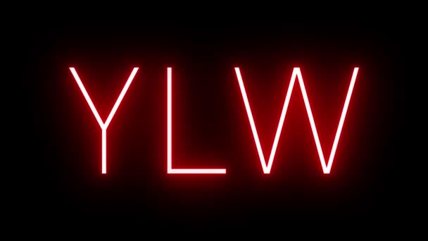 Piros Retro Neon Felirat Ywl Kelowna Repülőtér Három Betűs Azonosítójával — Stock videók