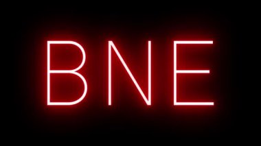 BNE Brisbane Uluslararası Havalimanı için üç harfli tanımlayıcı ile kırmızı retro neon tabela