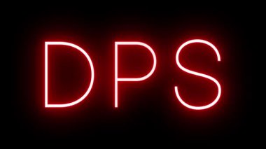 DPS Bali Denpasar Uluslararası Havalimanı için üç harfli tanımlayıcı ile kırmızı retro neon işareti