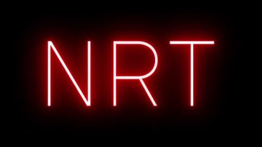 NRT Tokyo Narita Uluslararası Havalimanı için üç harfli tanımlayıcı ile kırmızı retro neon tabela