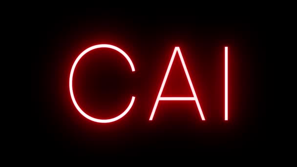 Caiカイロ国際Airportのための3文字の識別子が付いている赤いレトロネオン印 — ストック動画