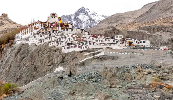 Hindistan 'ın kuzeyindeki Nubra Vadisi' ndeki Budist Manastırı 'nda tarihi Diskit. 