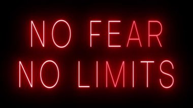 Parıldayan kırmızı retro tarzı neon ışığı siyah bir arkaplan üzerinde parlıyor.