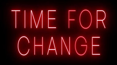 Değişim için siyah arkaplan üzerinde parlayan kırmızı retro tarzı neon tabela