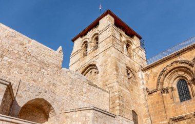 Tarihi Kudüs 'teki Kutsal Mezar Kilisesi' nin dış duvarları.