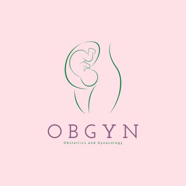 OBGYN kadın doğum ve jinekoloji kliniği anne ve bebek için logo tasarımı marka veya şirket ve diğer şirketler için