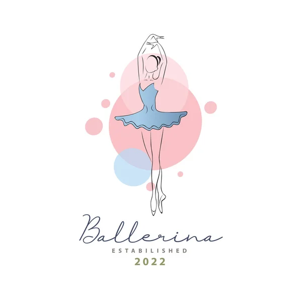 Marka Şirket Için Balerin Hareketi Güzellik Dans Tarzı Logo Tasarım — Stok Vektör