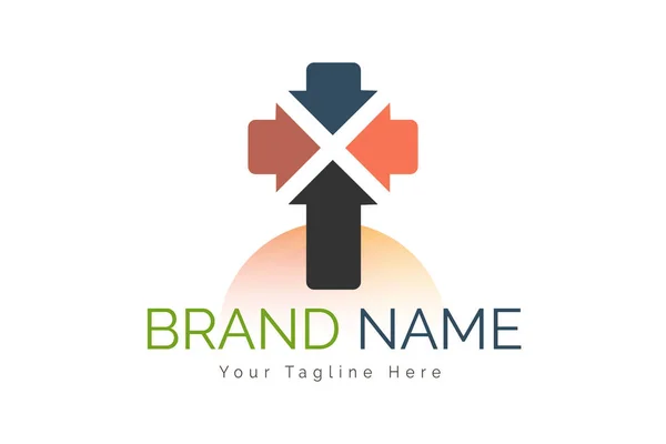Plantilla Diseño Logotipo Moderno Dirección Cruzada Para Marca Empresa Otros — Archivo Imágenes Vectoriales