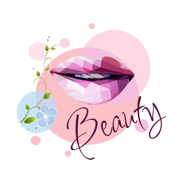 Αφηρημένη Lips Beauty Μωσαϊκό Λογότυπο Πρότυπο Σχεδιασμό Για Εμπορικό Σήμα — Διανυσματικό Αρχείο