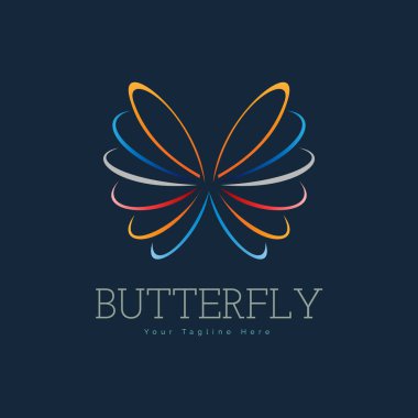 butterfly modern line logo template design for brand or company and other