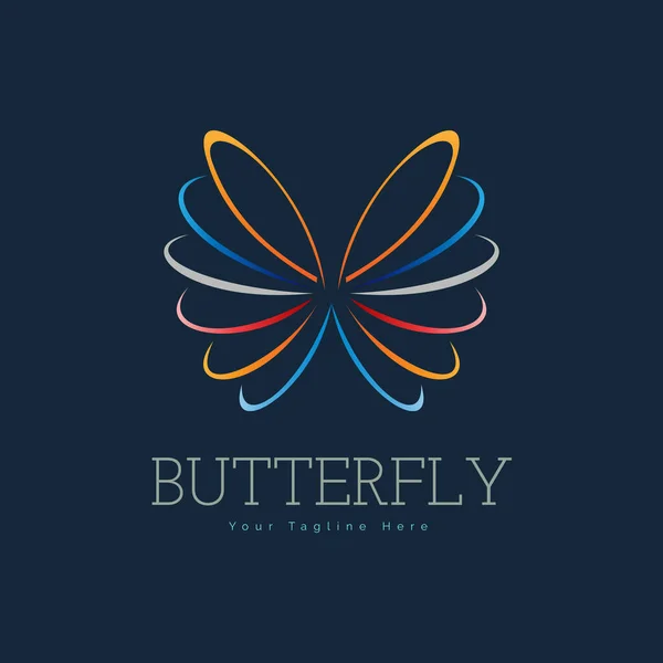 Butterfly Modern Line Logo Template Design Brand Company Other — Image vectorielle