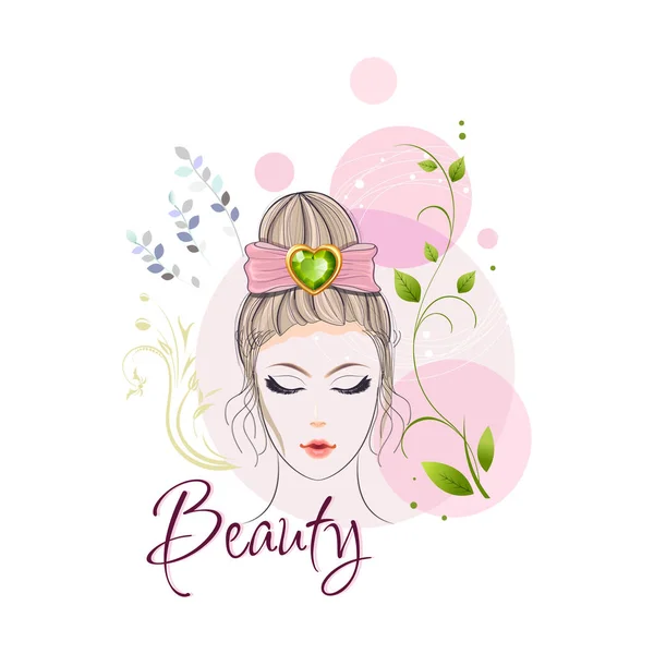 Beauté Esthétique Femme Jolie Illustration Coloré — Image vectorielle