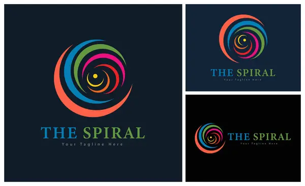 Spiral Linje Modern Logotyp Mall Design För Varumärke Eller Företag Stockillustration