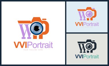 VIP portresi Eyes Camera fotoğraf stüdyosu logo tasarım şablonu marka veya şirket ve diğer