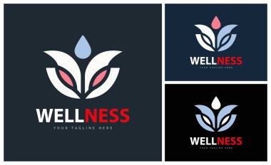 Sağlık salonu ve spa lotus logosu dizayn şablonu