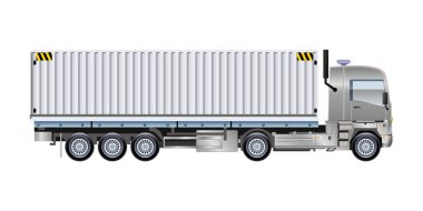 Kargo konteynır kamyonu lojistik dağıtım vektör çizimi