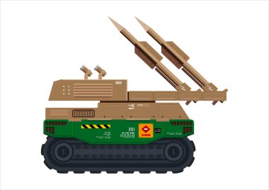 Füze aracı askeri silah roket fırlatma vektör çizimi