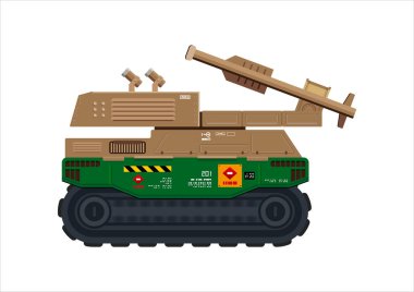 Missile vehicle military weapon rocket launcher vector illustration clipart